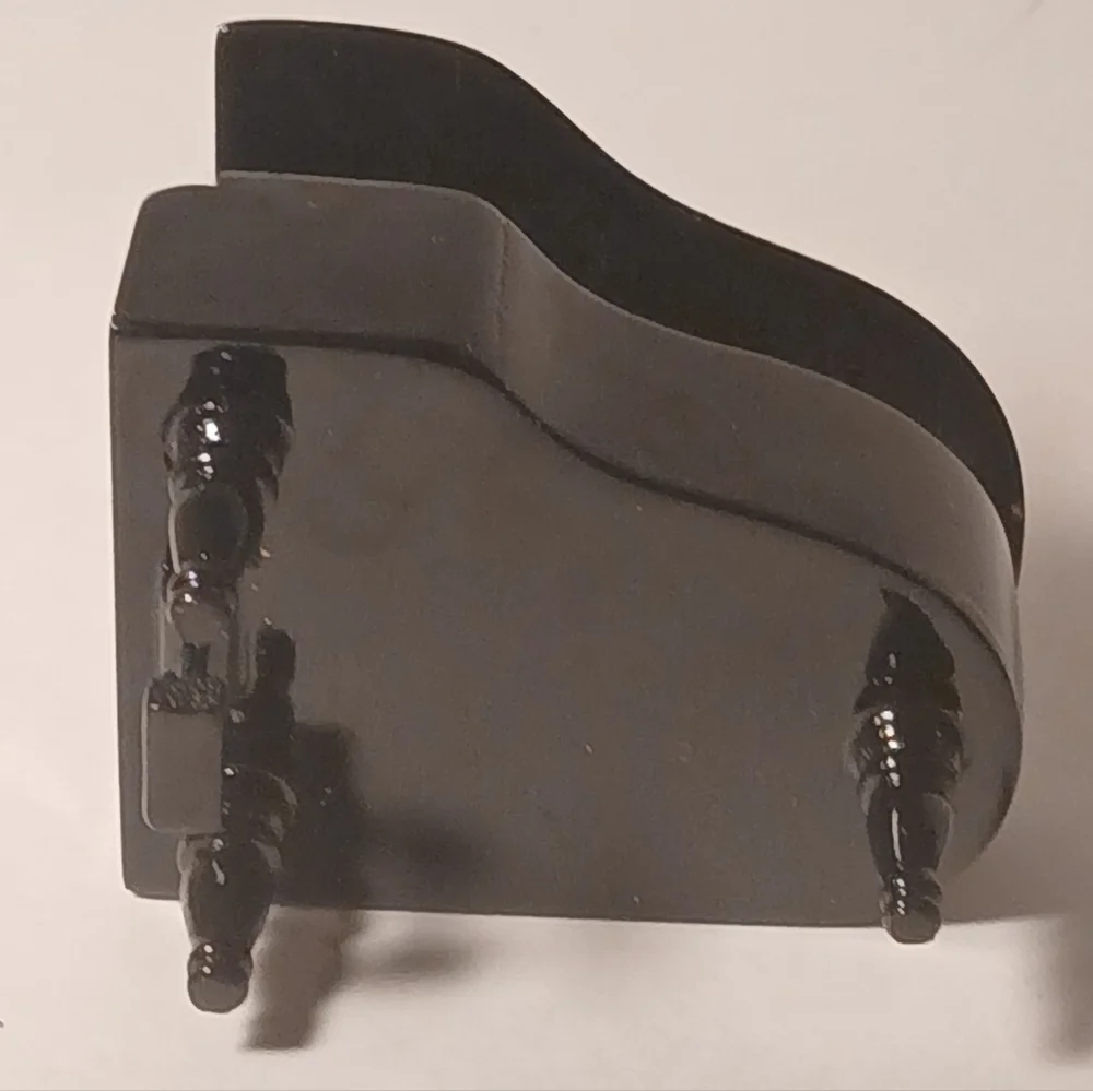Vintage Wooden Black Realistic Grand Piano Xmas Ornaments